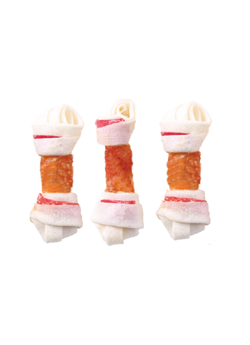 Chicken Fillet Twisted Rawhide Knotted Bone